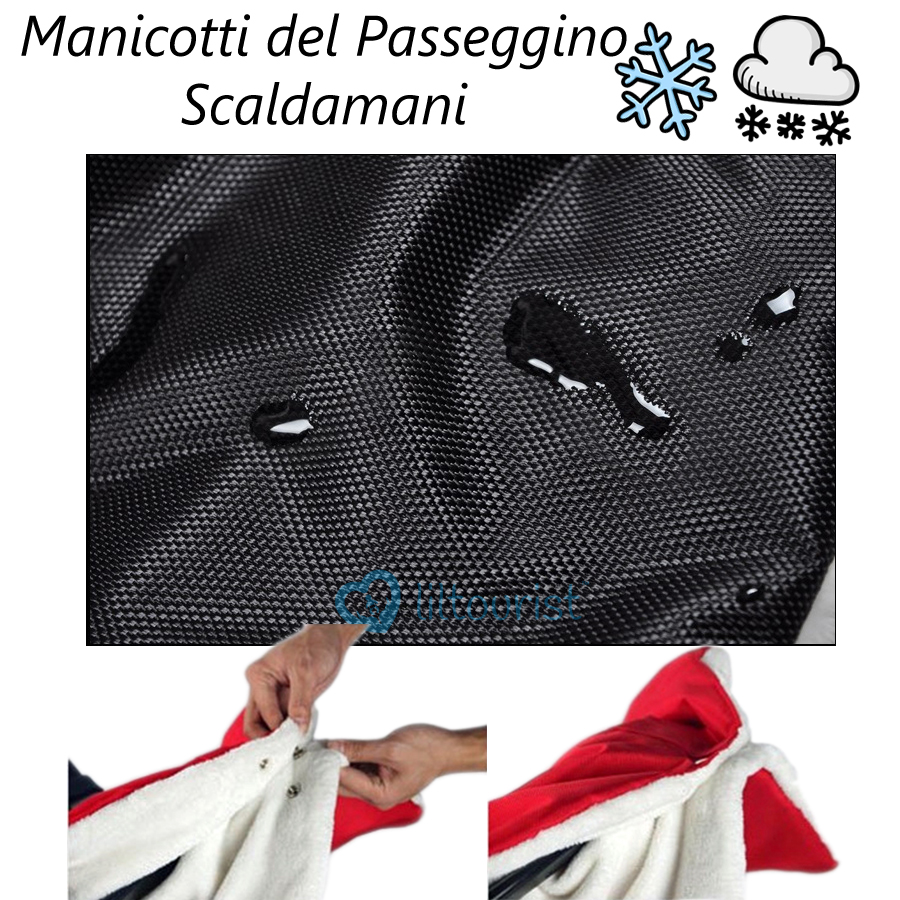 Guanti Scalda Mani Per Passeggino Universali, In Tessuto Oxford Impermeabile E Antivento, Interno In Pile, Neri, Adatti A Tutti I Passeggini E Maniglie